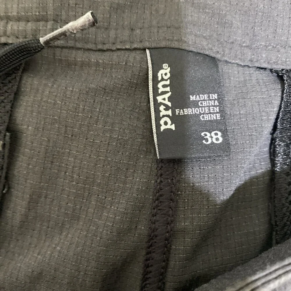 Prana Stretch Zion Zipstop Nylon Shorts Mens Sz 38 Grey Hiking Trail Outdoors